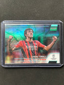 2021-22 Topps Stadium Club Chrome UEFA Champions League Sandro Tonali Aqua/Green Electric Charge Refractor 133/199