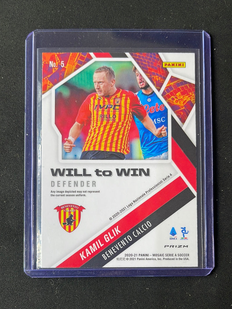 2020-21 Panini Mosaic Serie A Kamil Glik Will To Win Mosaic