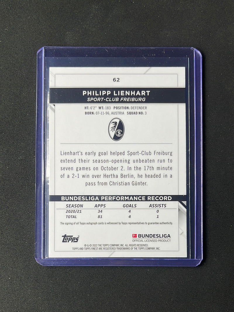 2021-22 Topps Finest Bundesliga Philipp Lienhart Refractor