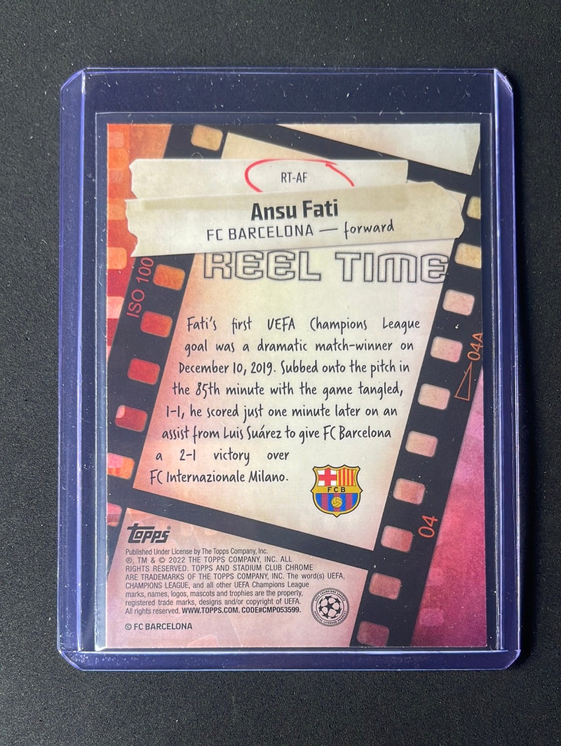 2021-22 Topps Stadium Club Chrome UEFA Champions League Ansu Fati Reel Time