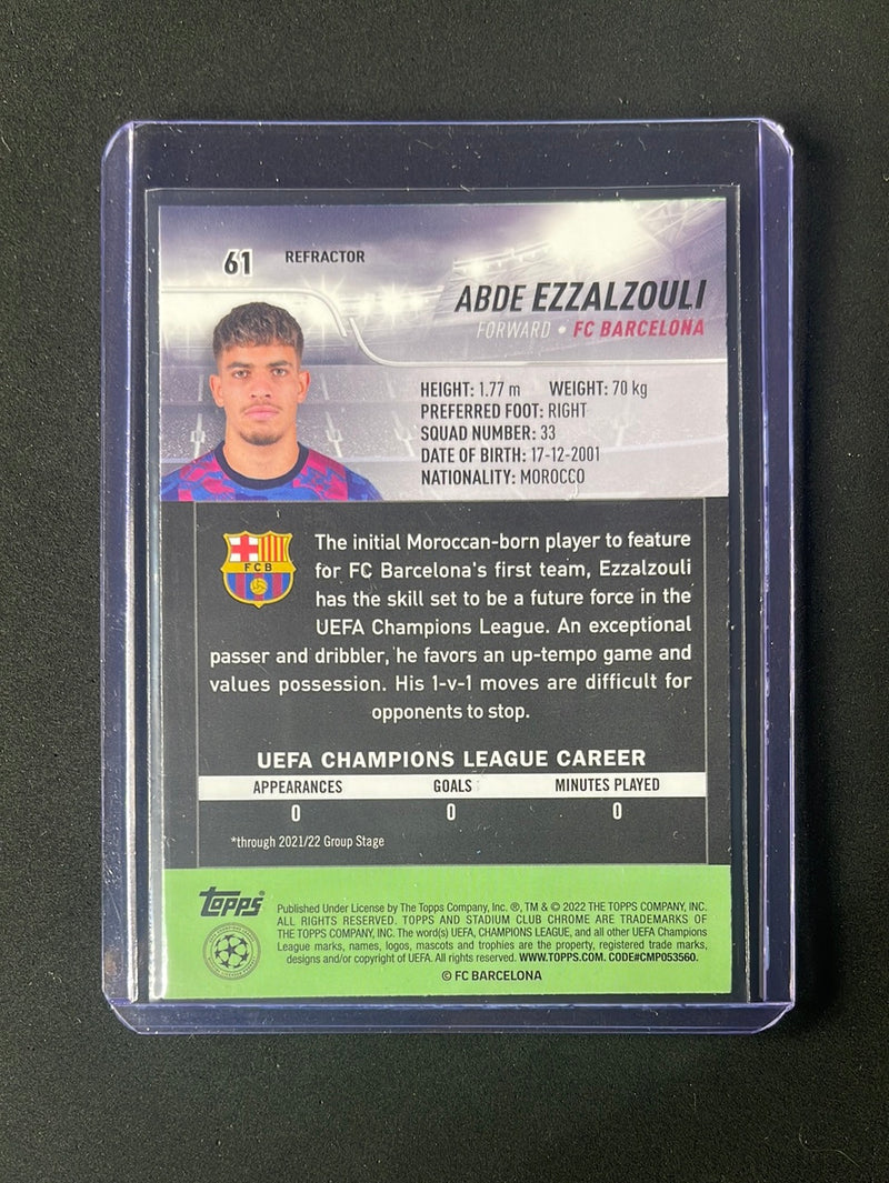 2021-22 Topps Stadium Club Chrome UEFA Champions League Abde Ezzalzouli Refractor