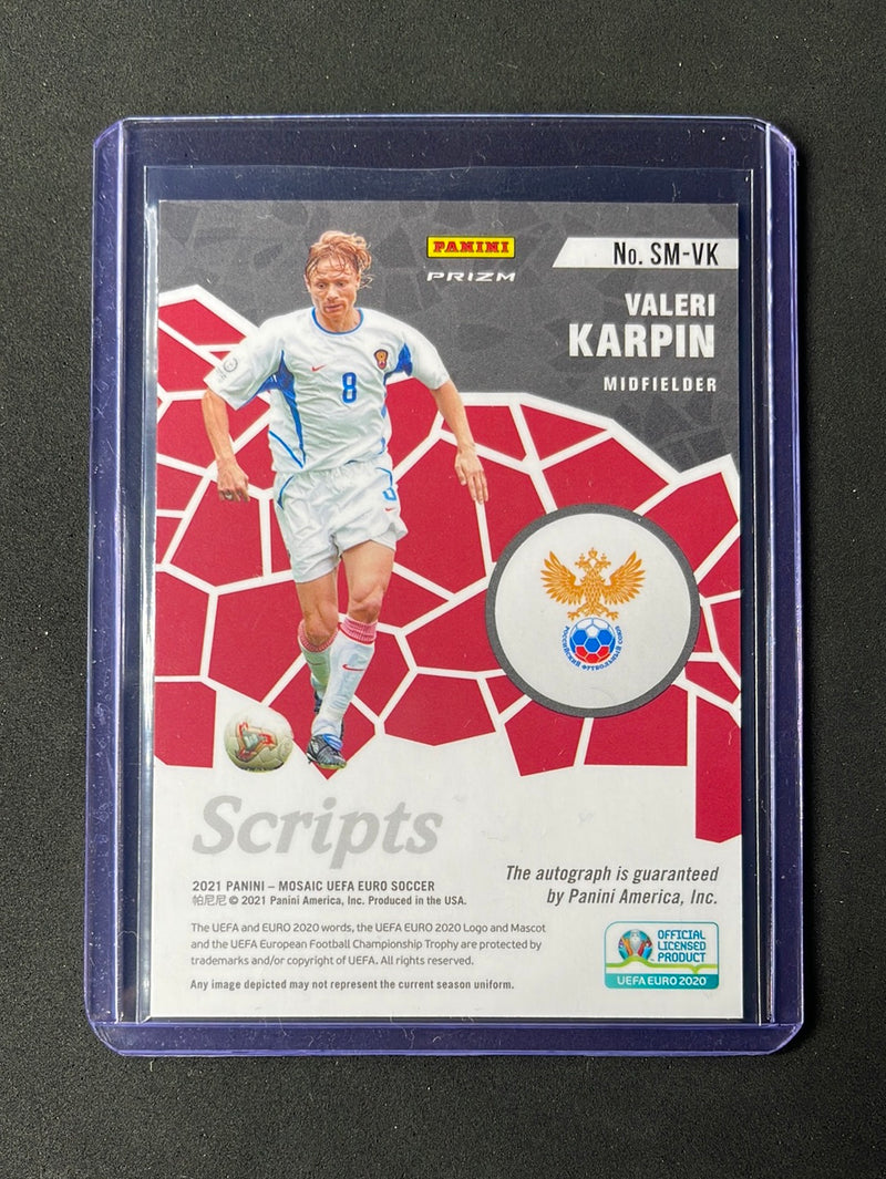 2020-21 Panini Mosaic Euro Valeri Karpin Scripts Silver Circles Auto