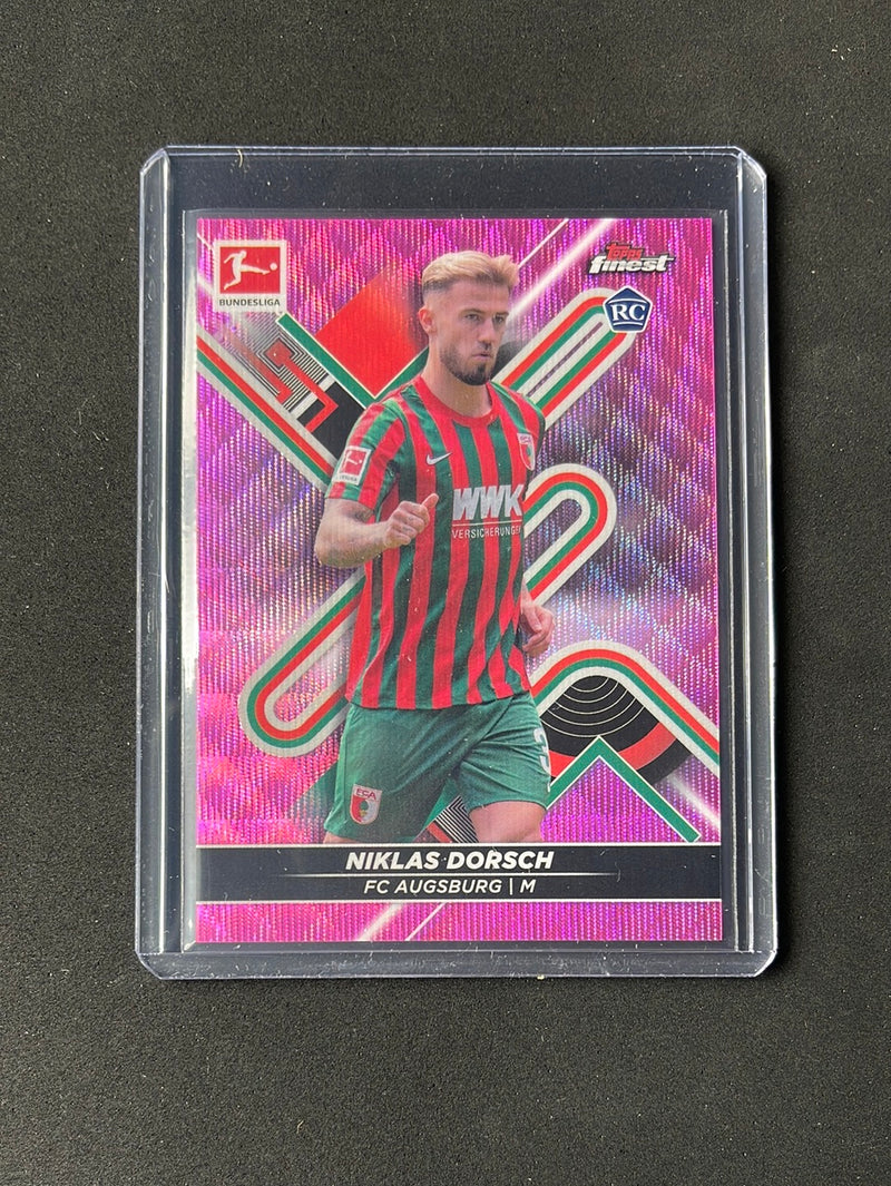 2021-22 Topps Finest Bundesliga Niklas Dorsch Pink Wave Refractor 239/300