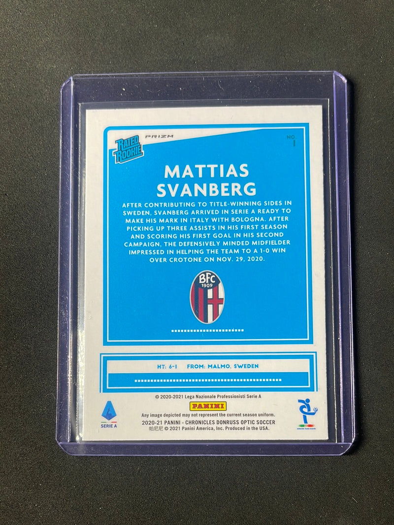 2020-21 Panini Chronicles Mattias Svanberg Optic Rated Rookies Serie A Silver Circles