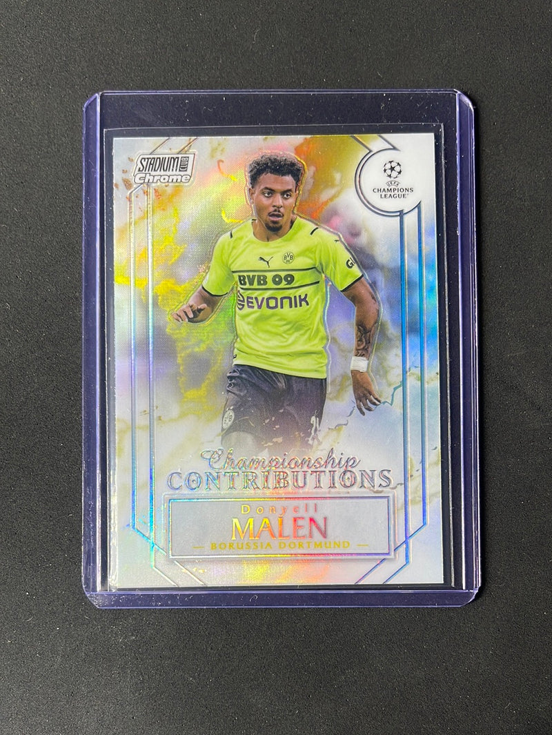 2021-22 Topps Stadium Club Chrome UEFA Champions League Donyell Malen Championship Contributions