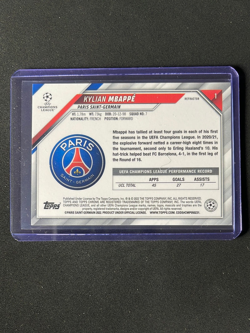 2021-22 Topps Chrome UEFA Champions League Kylian Mbappe Refractor