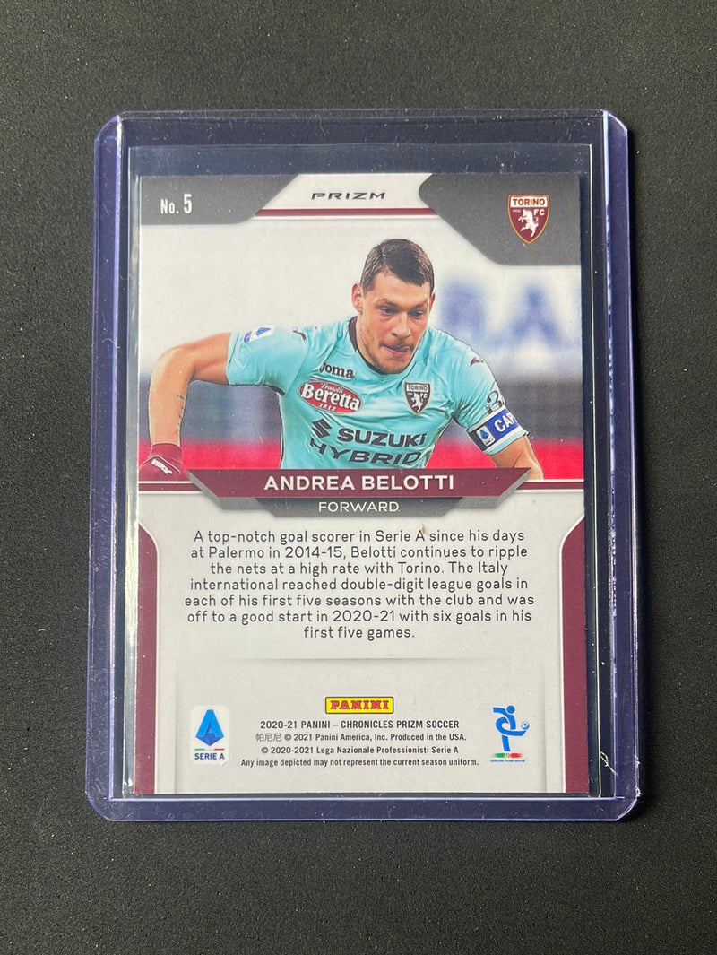 2020-21 Panini Chronicles Andrea Belotti Prizm Serie A Purple Mojo