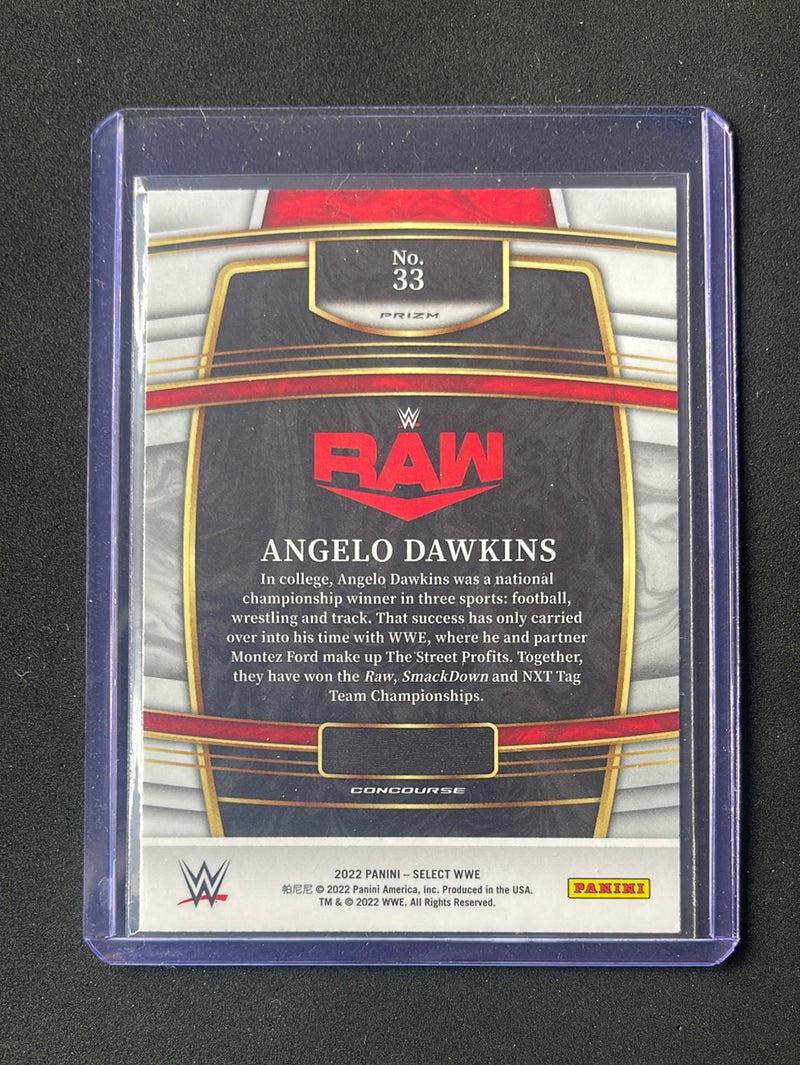 2022 Panini Select WWE Angelo Dawkins Concourse Silver