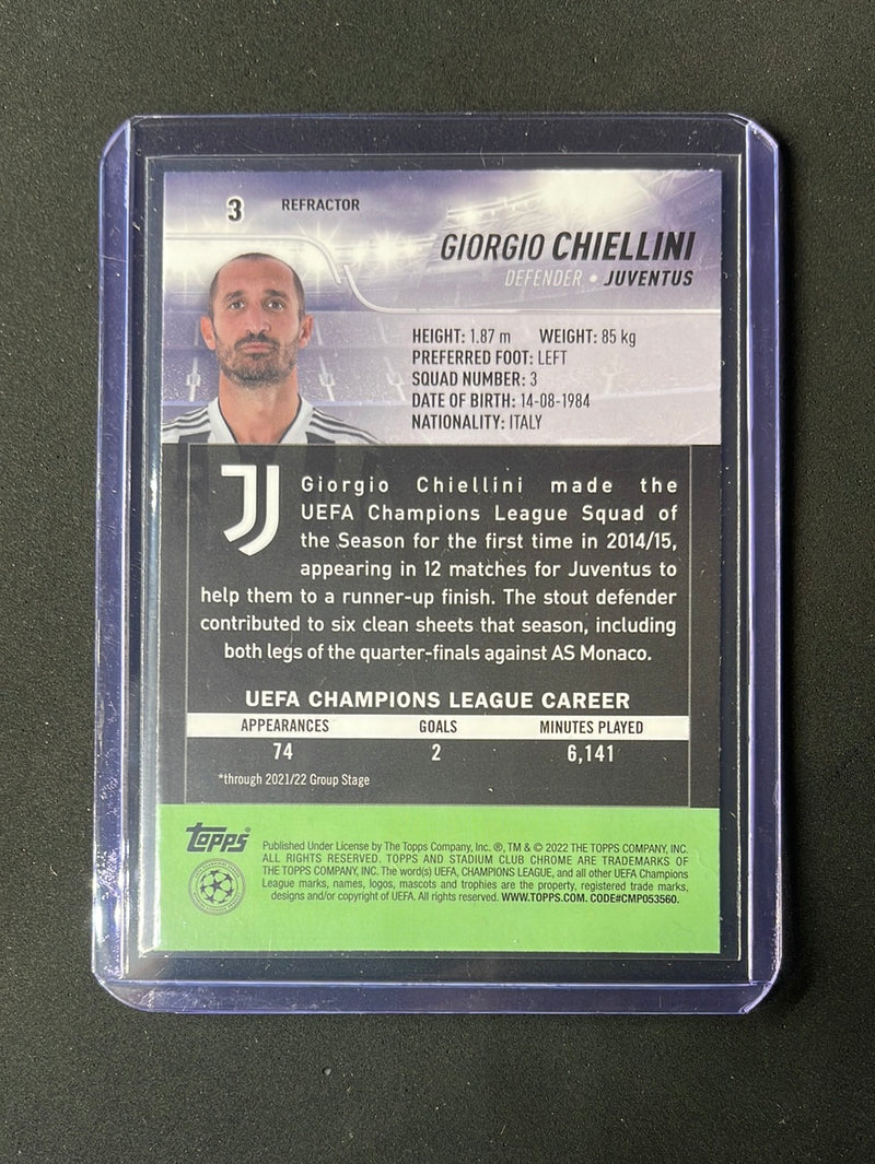 2021-22 Topps Stadium Club Chrome UEFA Champions League Giorgio Chiellini Refractor