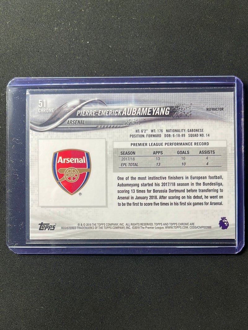 2018-19 Topps Chrome Premier League Pierre-Emerick Aubameyang Refractor