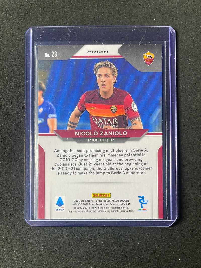 2020-21 Panini Chronicles Nicolo Zaniolo Prizm Serie A Blue Shimmer