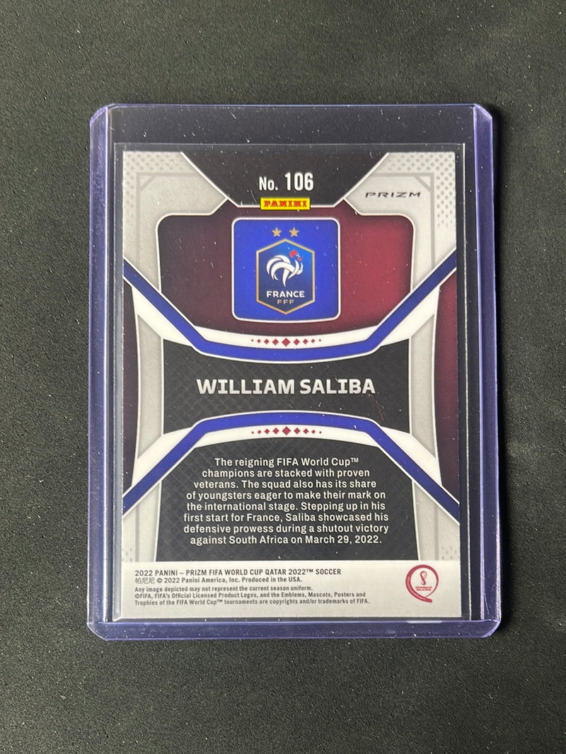 2022 Panini Prizm FIFA World Cup Qatar William Saliba Silver Prizm