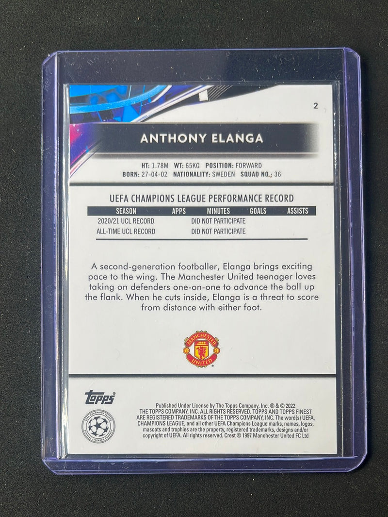 2021-22 Topps Finest UEFA Champions League Soccer Anthony Elanga