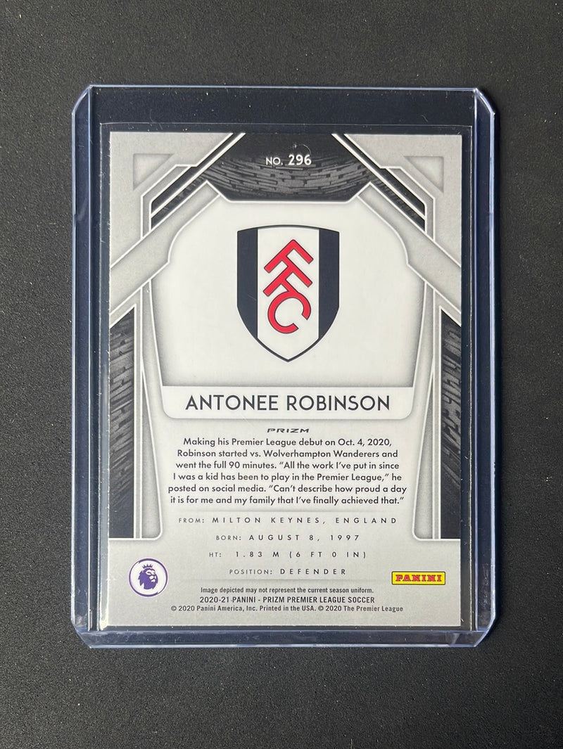 2020-21 Panini Prizm Premier League Antonee Robinson Blue Pulsar Prizm