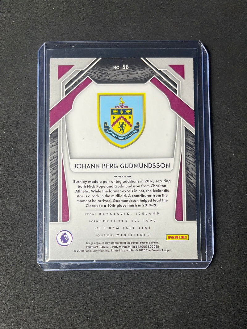 2020-21 Panini Prizm Premier League Johann Berg Gudmundsson Silver Prizm