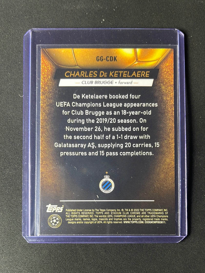 2021-22 Topps Stadium Club Chrome UEFA Champions League Charles De Ketelaere Glimpses Of Gold