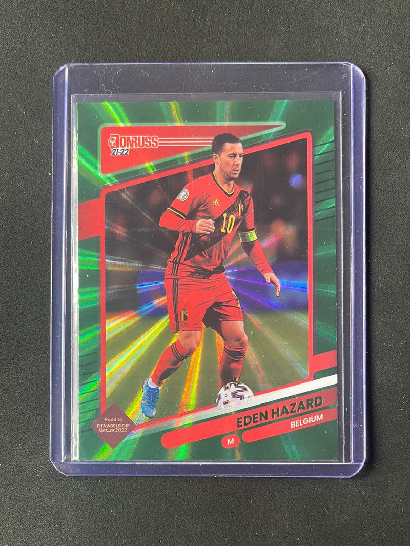 2021-22 Panini Donruss Road To Qatar Eden Hazard Green Laser