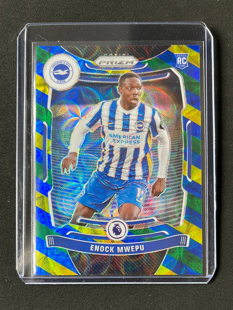 2021-22 Prizm Premier League Enock Mwepu Blue/Yellow/Green Choice Prizm