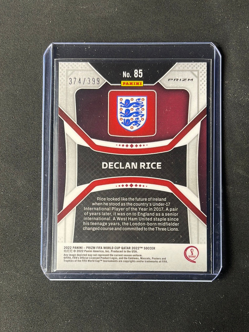 2022 Panini Prizm FIFA World Cup Qatar Declan Rice Red Prizm 374/399