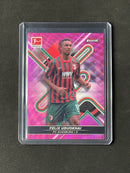 2021-22 Topps Finest Bundesliga Felix Uduokhai Pink Wave Refractor 175/300