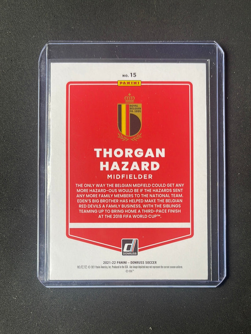 2021-22 Panini Donruss Road To Qatar Thorgan Hazard Press Proof Gold 48/349