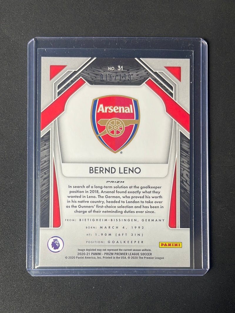 2020-21 Panini Prizm Premier League Bernd Leno Blue Prizm 15/199