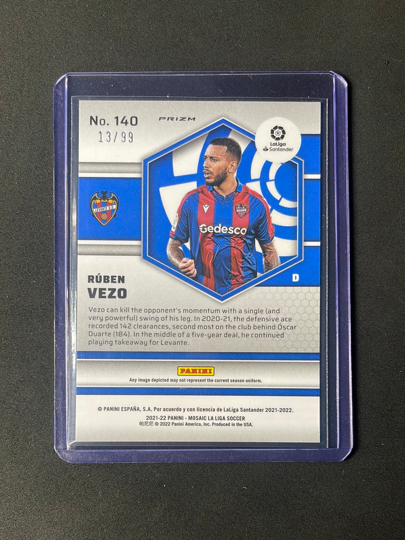 2021-22 Panini Mosaic La Liga Ruben Vezo Blue Mosaic 13/99