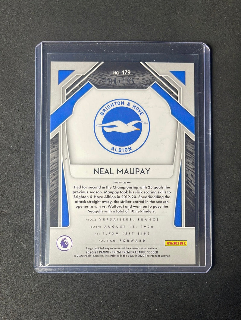 2020-21 Panini Prizm Premier League Neal Maupay Blue Breakaway Prizm 194/195