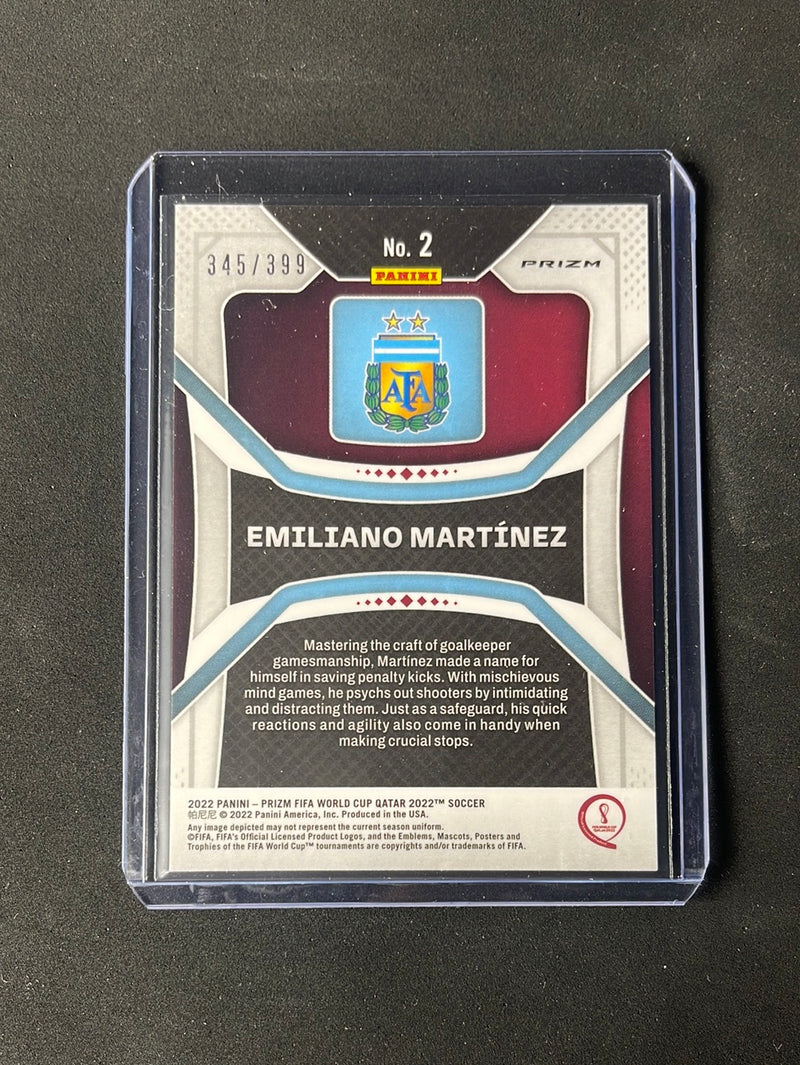 2022 Panini Prizm FIFA World Cup Qatar Emiliano Martinez Red Prizm 345/399