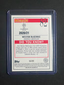 2020-21 Topps Merlin UEFA Champions League Weston McKennie Green Refractor 36/99