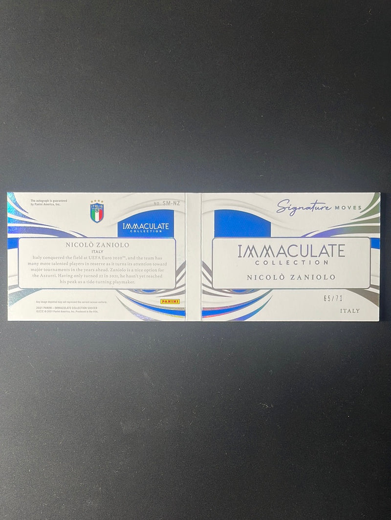 2021 Panini Immaculate Nicolo Zaniolo Signature Moves Autograph Booklets 65/71