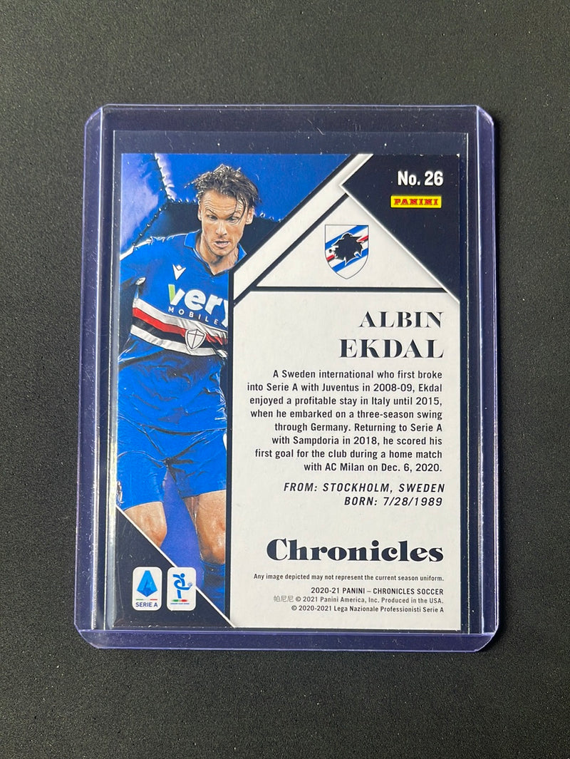 2020-21 Panini Chronicles Albin Ekdal Chronicles Serie A Purple Astro