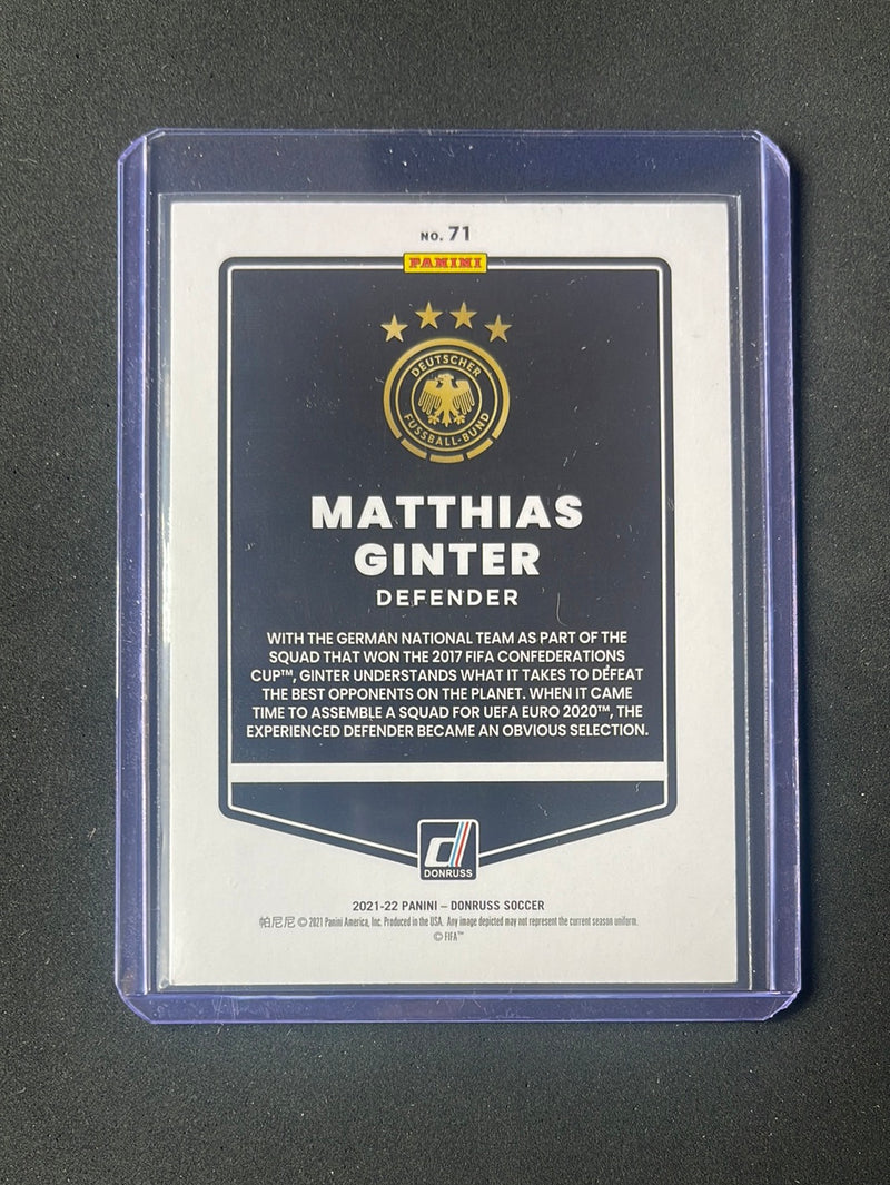 2021-22 Panini Donruss Road To Qatar Matthias Ginter Press Proof Gold 73/349