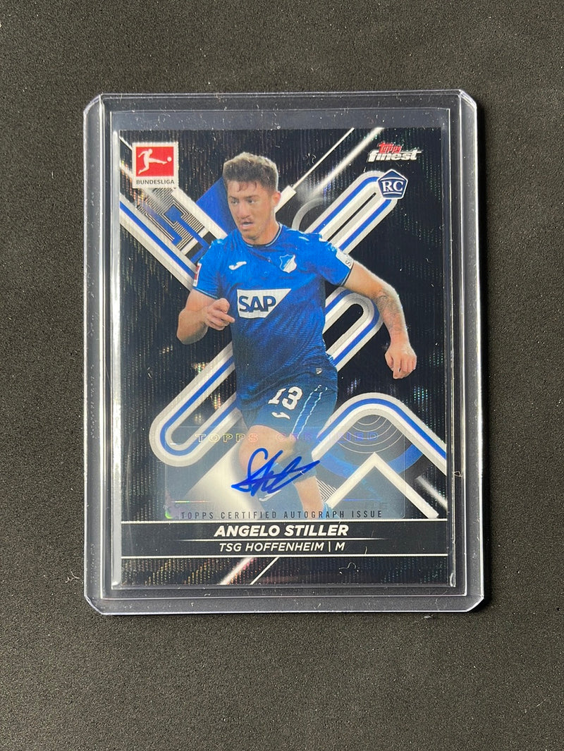 2021-22 Topps Finest Bundesliga Angelo Stiller Black Wave Refractor Autograph 16/150