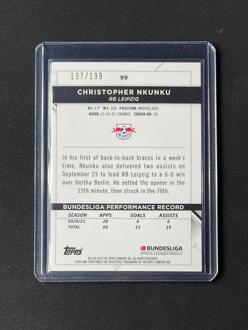 2021-22 Topps Finest Bundesliga Christopher Nkunku Black Refractor 197/199