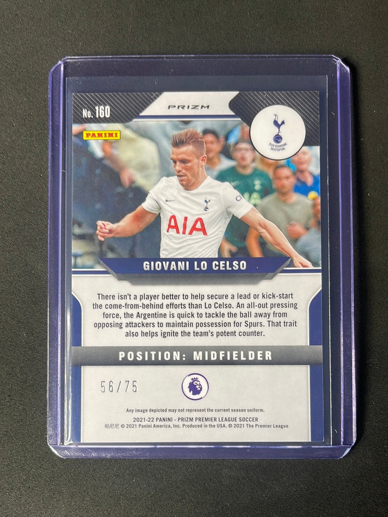 2021-22 Panini Prizm Premier League Giovani Lo Celso Blue Ice 56/75