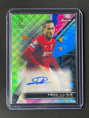 2021-22 Finest UEFA Champions League Virgil Van Dijk Neon Green Wave Autograph 54/99