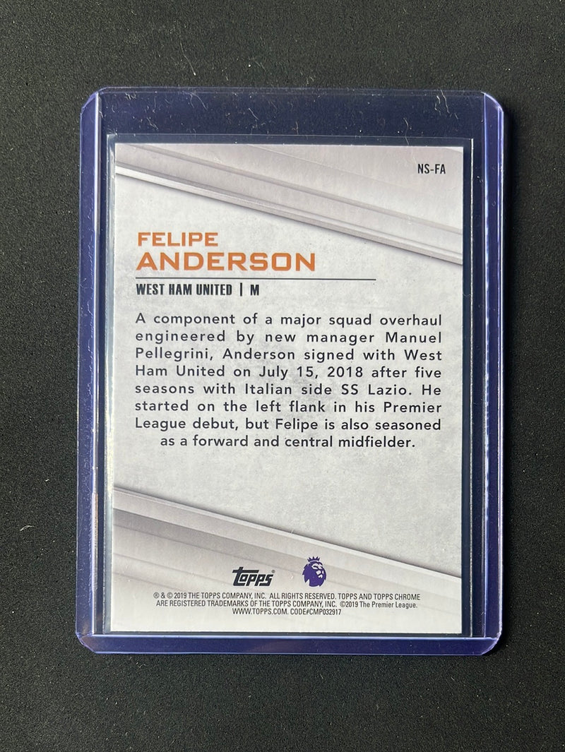 2018-19 Topps Chrome Premier League Felipe Anderson New Signings