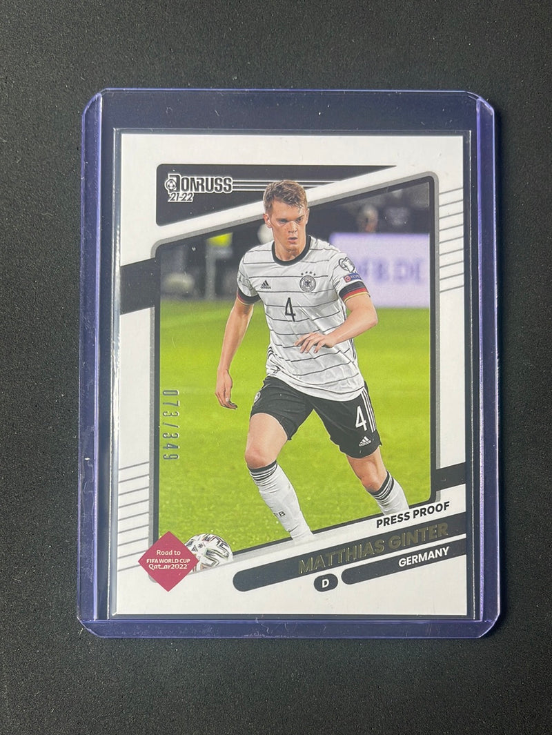 2021-22 Panini Donruss Road To Qatar Matthias Ginter Press Proof Gold 73/349