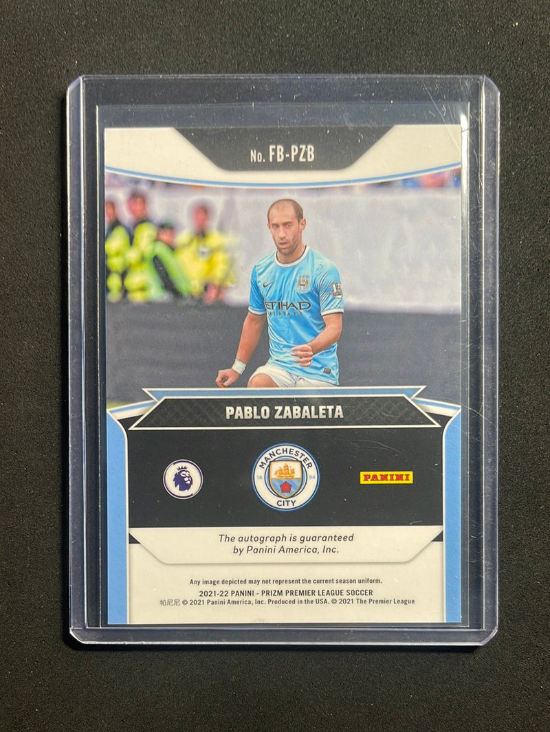 2021-22 Panini Prizm EPL Pablo Zabaleta Flashback Autograph