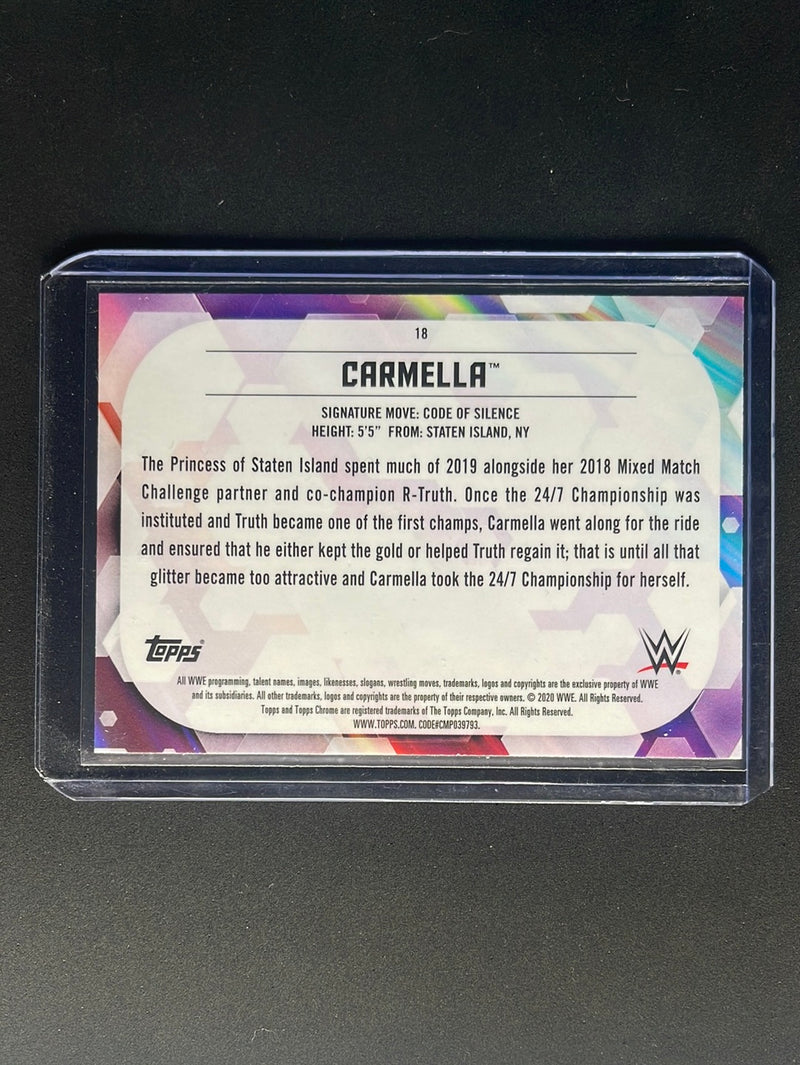 2020 Topps Chrome WWE Carmella X-Fractor