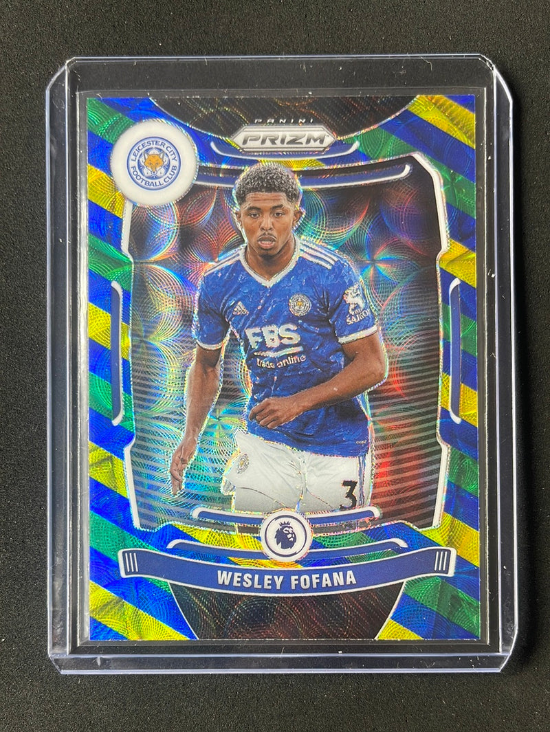 2021-22 Prizm Premier League Wesley Fofana Blue/Yellow/Green Choice Prizm