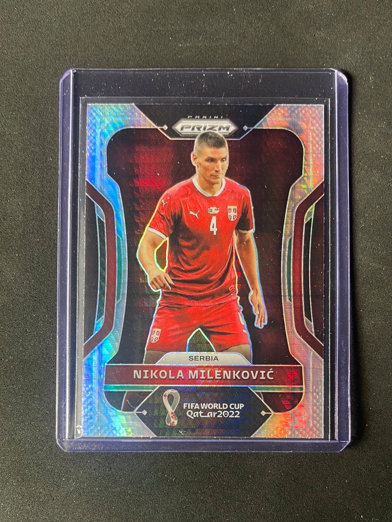 2022 Panini Prizm FIFA World Cup Qatar Nikola Milenkovic Hyper Prizm