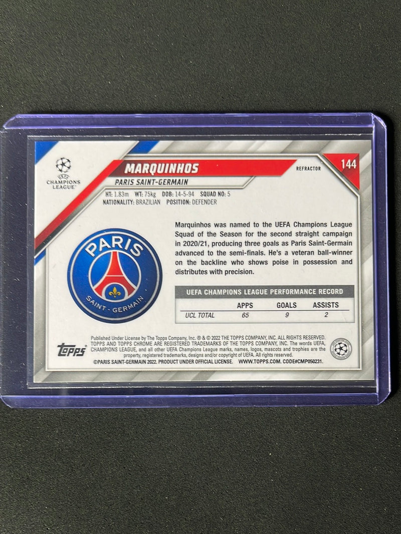 2021-22 Topps Chrome UEFA Champions League Marquinhos Refractor