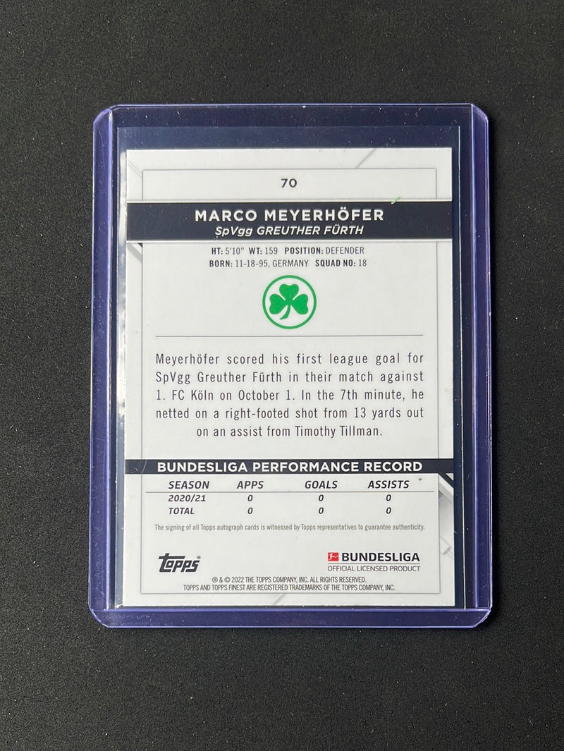 2021-22 Topps Finest Bundesliga Marco Meyerhofer Refractor