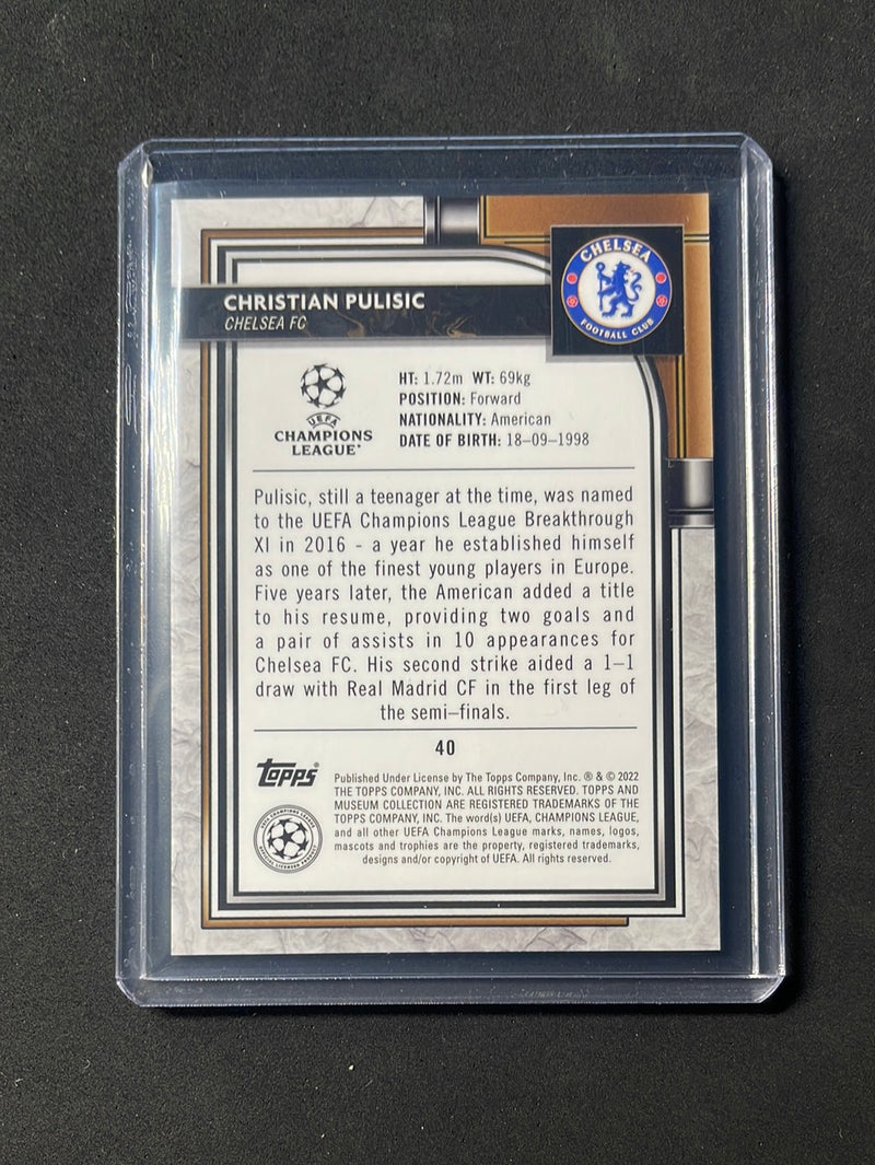 2021-22 Topps Museum Collection UEFA Champions League Soccer Christian Pulisic Amethyst 42/99