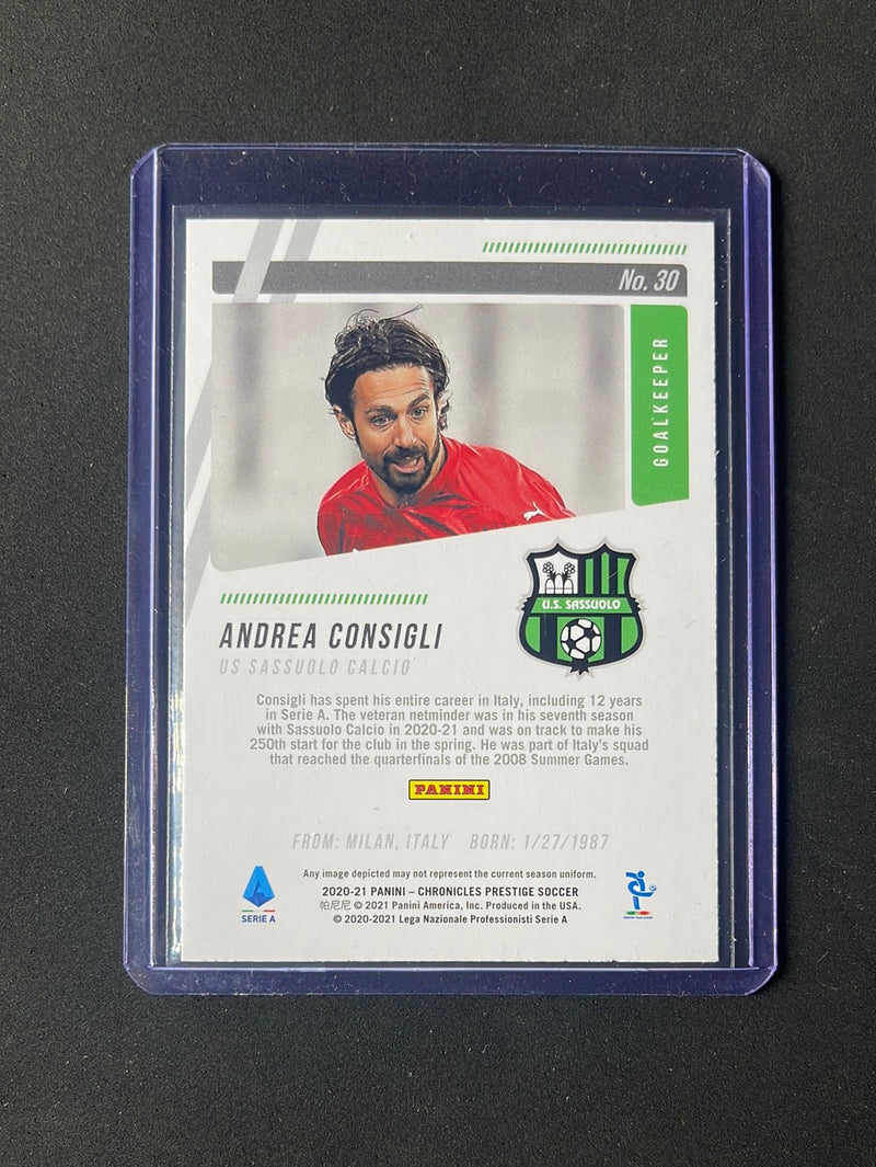 2020-21 Panini Chronicles Andrea Consigli Prestige Serie A Blue Circles