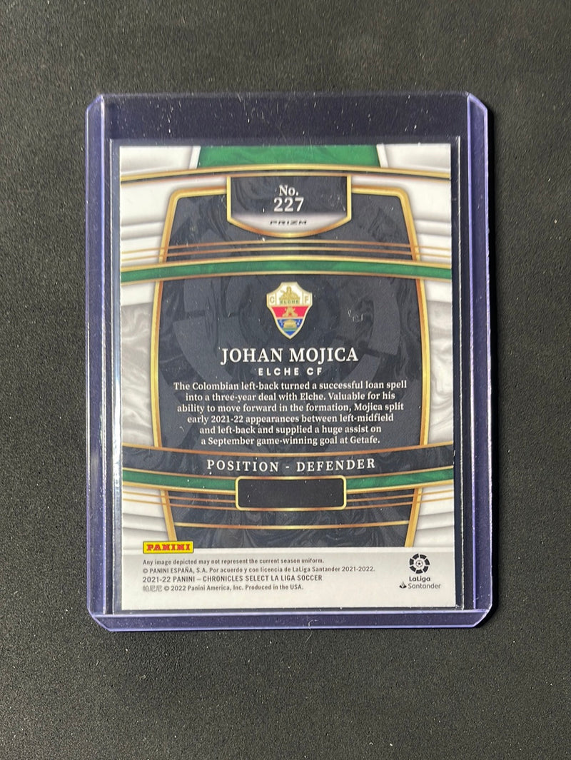 2021-22 Panini Chronicles Soccer Johan Mojica Select La Liga Silver