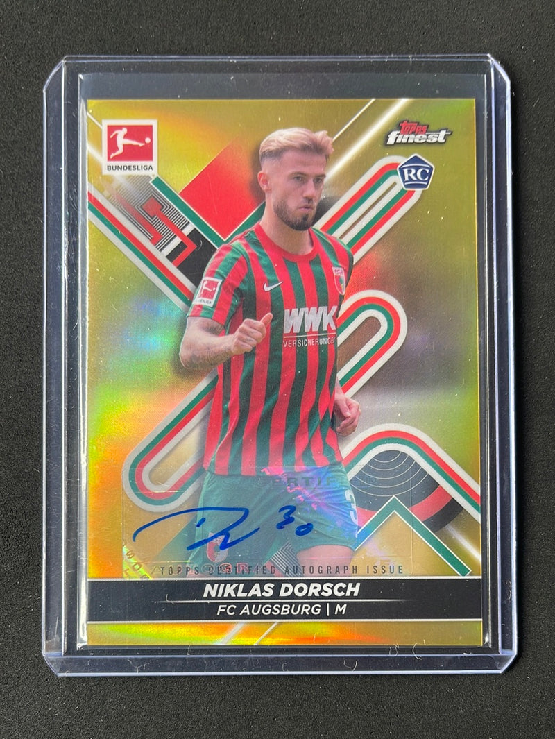 2021-22 Topps Finest Bundesliga Niklas Dorsch Gold Refractor Autograph 25/25