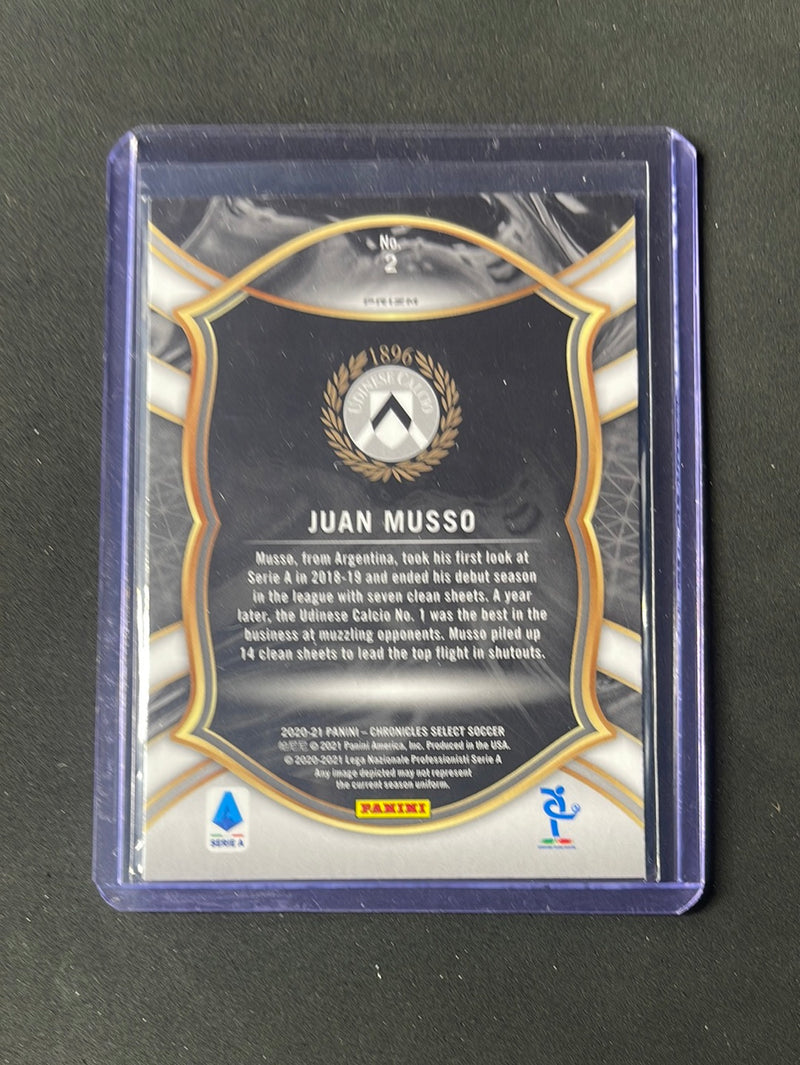 2020-21 Panini Chronicles Juan Musso Select Serie A Purple Mojo